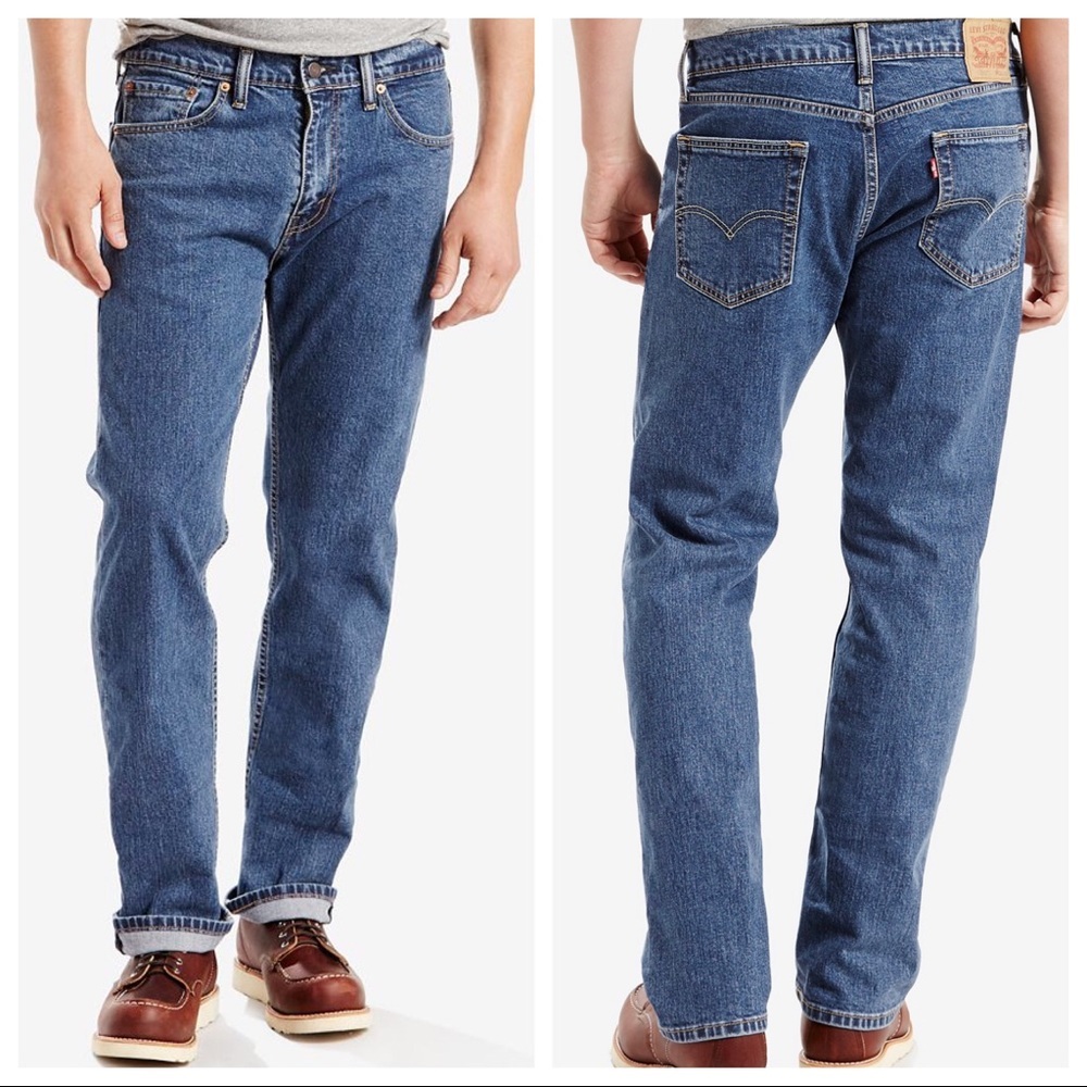 Men’s Levi’s 505 straight leg dark wash jeans